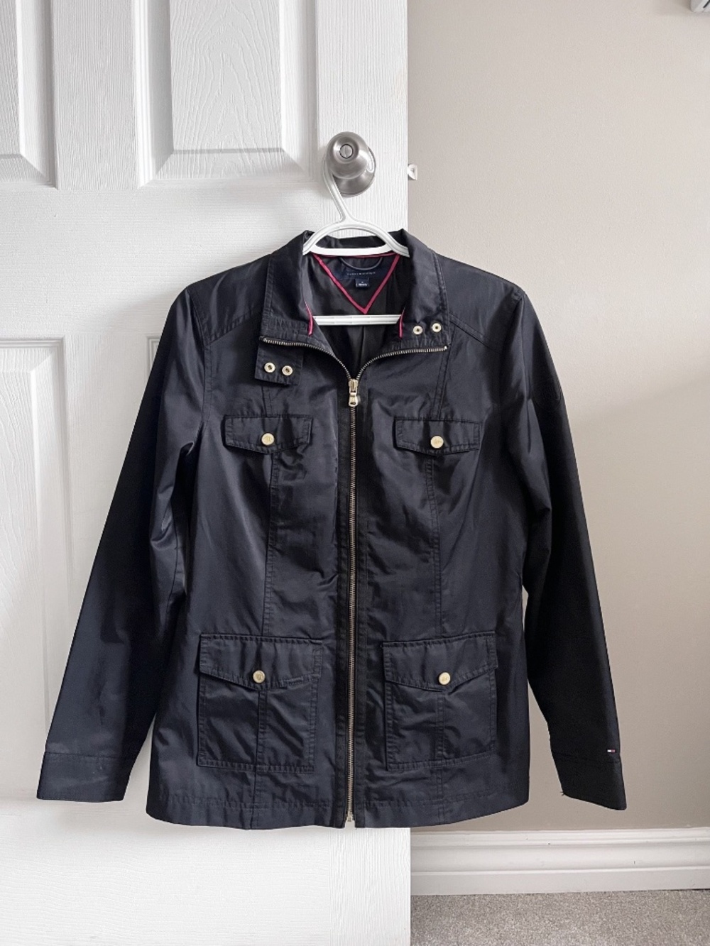 Black Women's Spring Jacket Lightweight Tommy Hilfiger